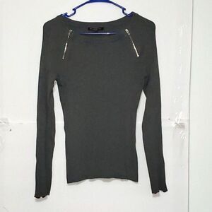 International Concepts Sweater Women's Zippered Bodycon Office Siren Size M